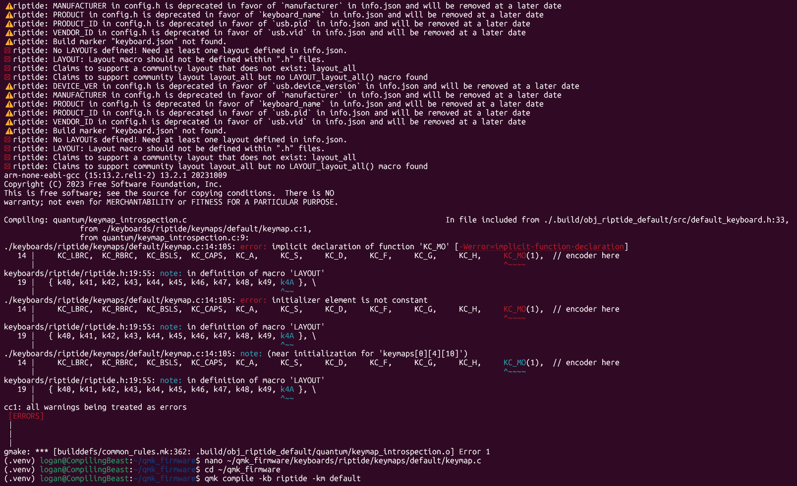 Compile error